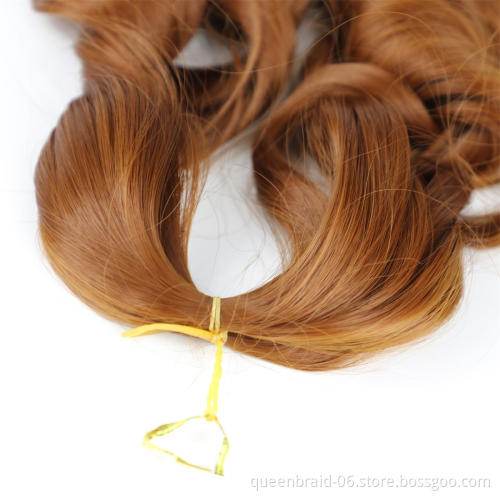Omber Loose Wave Crochet Hair Extension For Braids Spiral Curls Synthetic Hair 20 Inch Pre Stretched Braiding Hair
